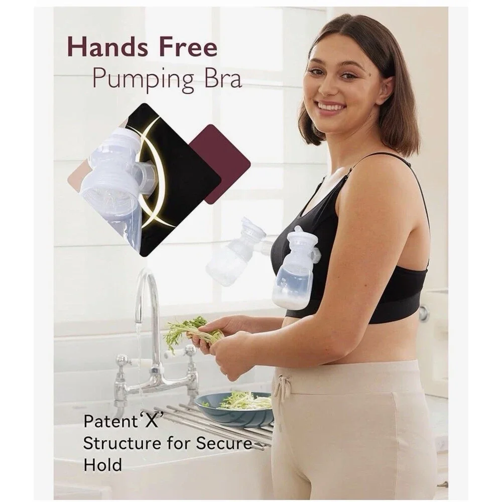 NEW NWT Momcozy Nursing and Pumping Bra Complete with Extender, Pads -Xlarge